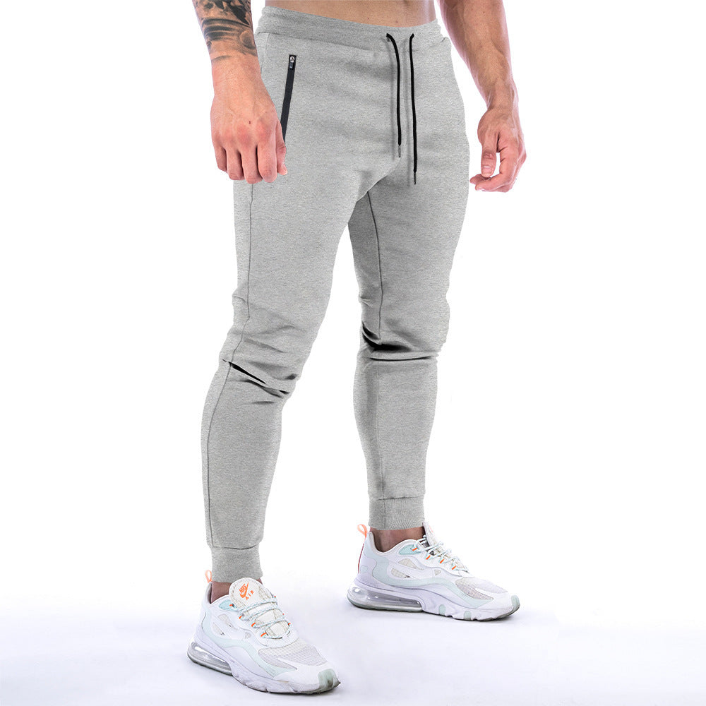 European And American Sports Trousers Men's Solid Color Fitness SHOPPORA