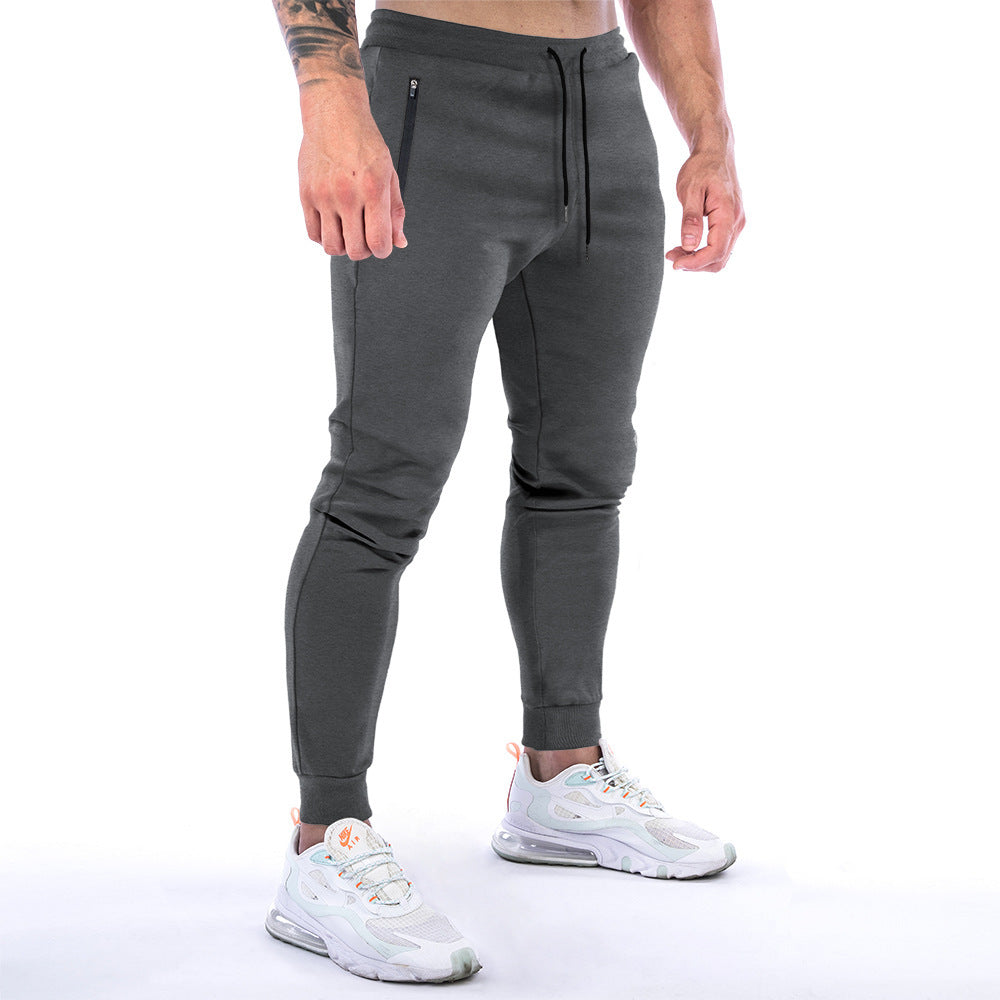 European And American Sports Trousers Men's Solid Color Fitness SHOPPORA