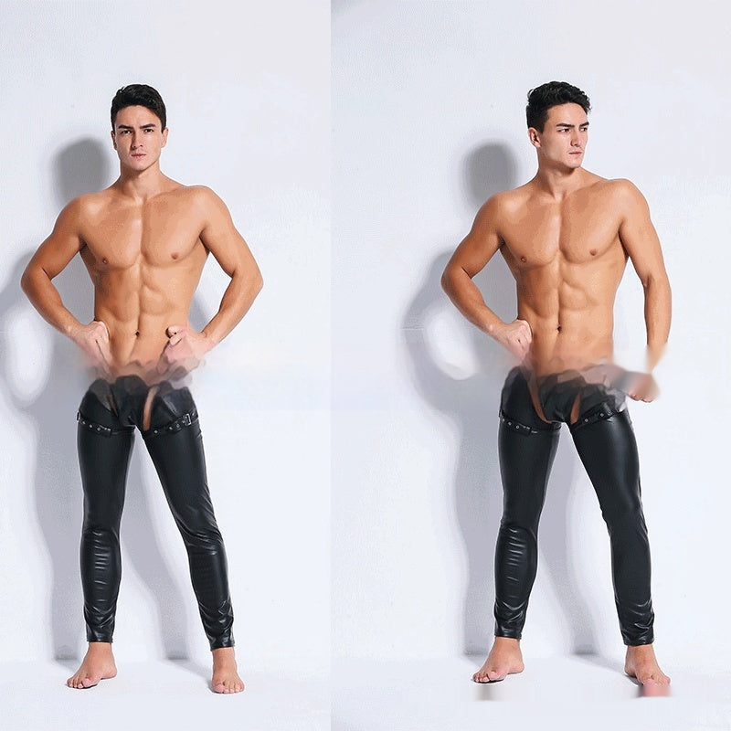Fashion Personality Leather Men's Tight Trousers SHOPPORA