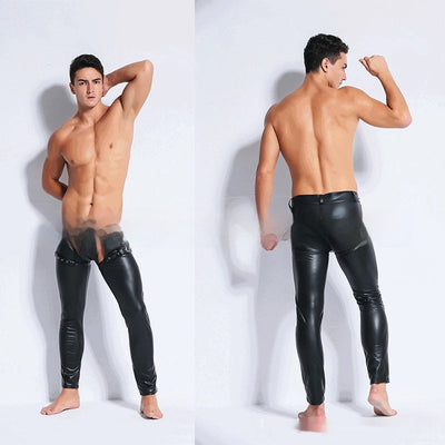 Fashion Personality Leather Men's Tight Trousers SHOPPORA