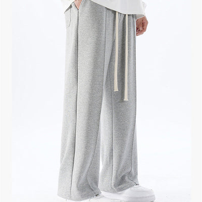 Individual Pleat Stitching Loose Tide Brand Wide-leg Straight Pants SHOPPORA