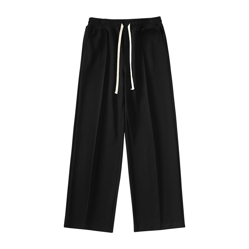 Individual Pleat Stitching Loose Tide Brand Wide-leg Straight Pants SHOPPORA