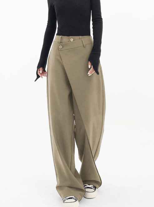 Irregular Wide-leg Pants Ins Fashion Loose Trousers Women's Clothing