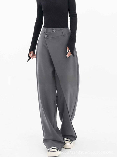 Irregular Wide-leg Pants Ins Fashion Loose Trousers Women's Clothing