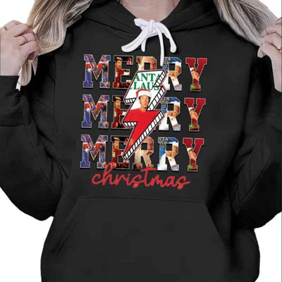Merry Christmas, Retro Santa Claus, Believe In Santa, Bernard The Head Elf 500g Woman'S Cozy Classic Print Pullover Hoodie, Casual Long Sleeve Multicolor Hoodie Fall And Winter Essential