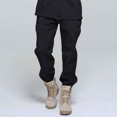 Outdoor Men's Fleece Soft Shell Pants Breathable And Windproof Wear-resistant