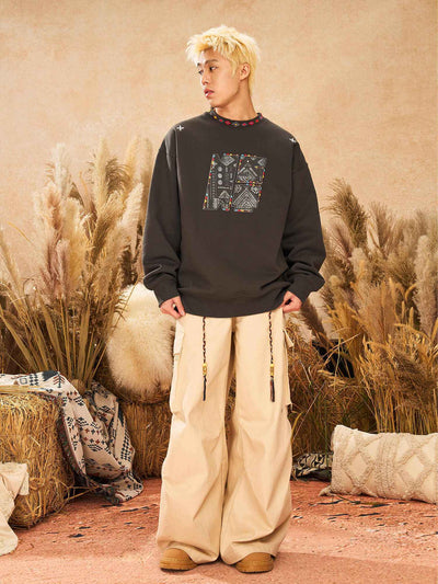 Ribbon Waist Strap Wide-leg Workwear Straight-leg Pants