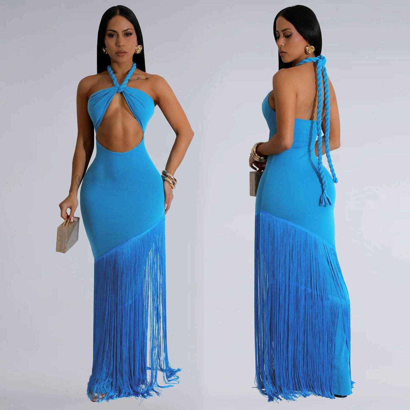 Summer Tassel Stitching Tube Top Dress