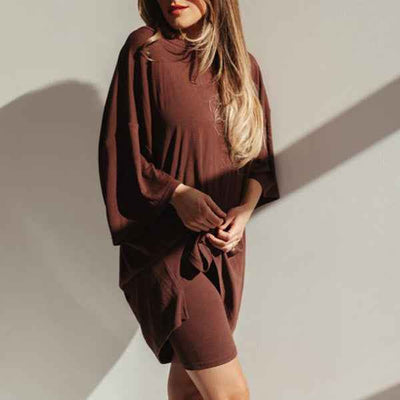 Summer Shorts Suit Fashion Loose Short-sleeved T-shirt And Slim Tight Pants Women's Clothing