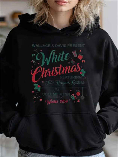 Women's Casual Hoodie With Christmas Movie Print - Cozy Long Sleeve Pullover With Kangaroo Pocket For Fall & Winter