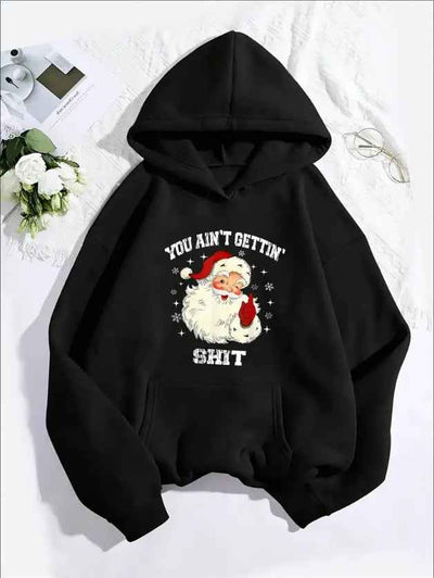 Women'S Christmas Santa Graphic Hoodie, CasualLong Sleeve Hooded Sweatshirt With Kangaroo Pocket, For All Seasons