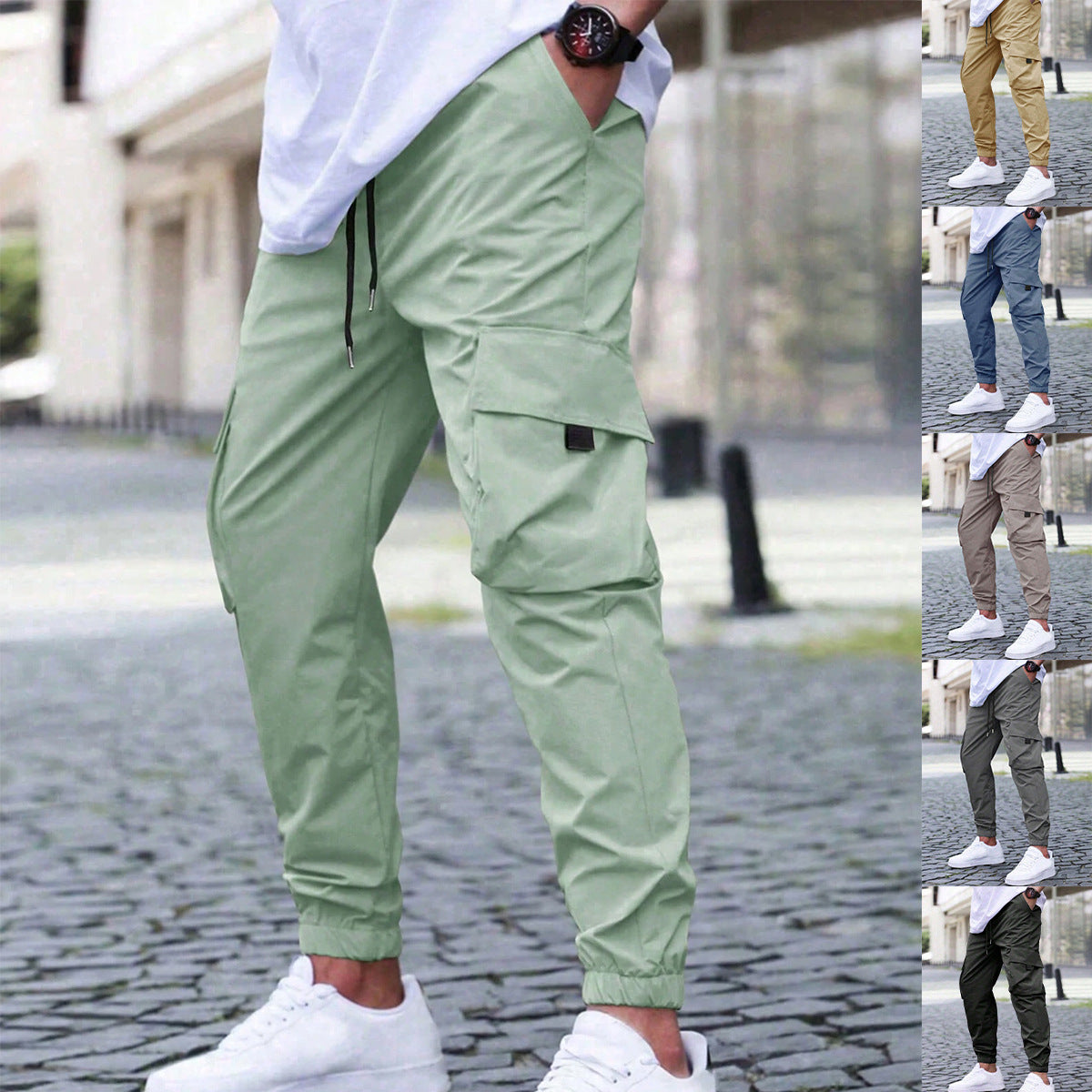 Workwear Casual Pants Drawstring Elastic Waist Track Pants SHOPPORA