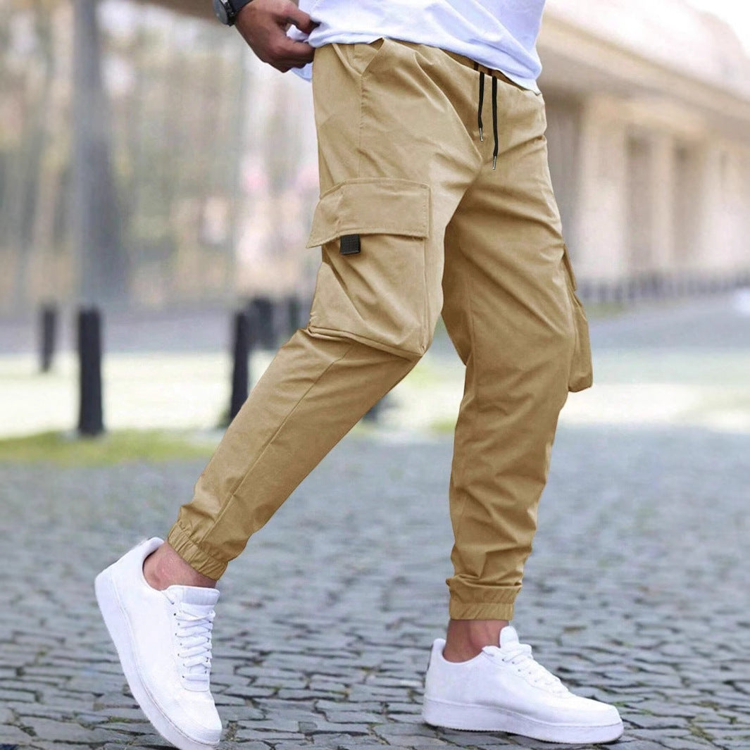 Workwear Casual Pants Drawstring Elastic Waist Track Pants SHOPPORA