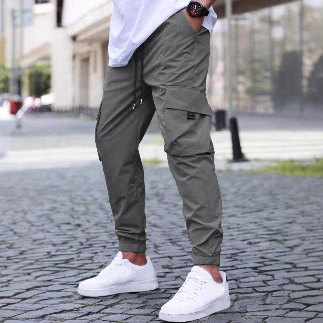 Workwear Casual Pants Drawstring Elastic Waist Track Pants SHOPPORA