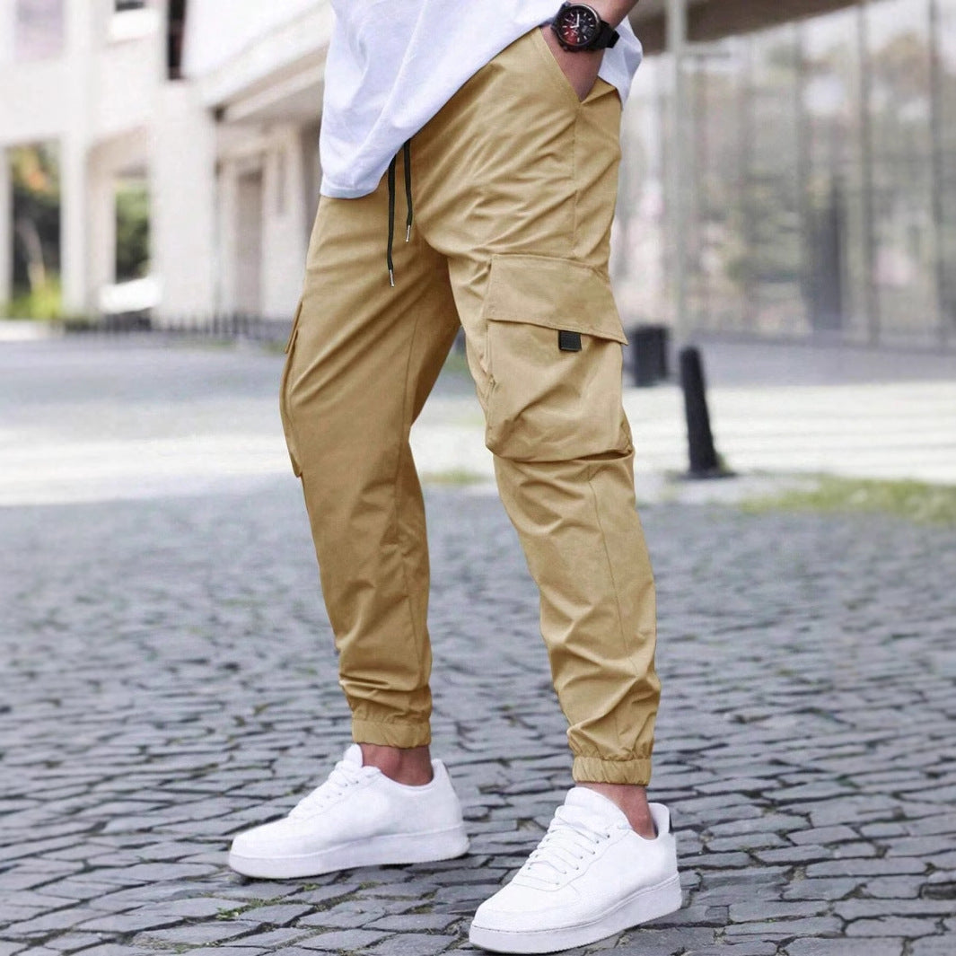Workwear Casual Pants Drawstring Elastic Waist Track Pants SHOPPORA