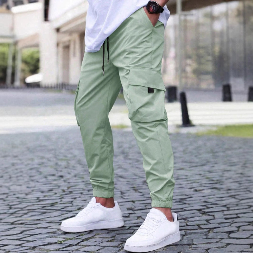 Workwear Casual Pants Drawstring Elastic Waist Track Pants SHOPPORA
