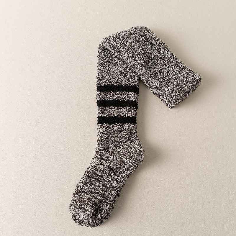 Coral Fleece Men's Over The Knee Stockings Fleece-lined