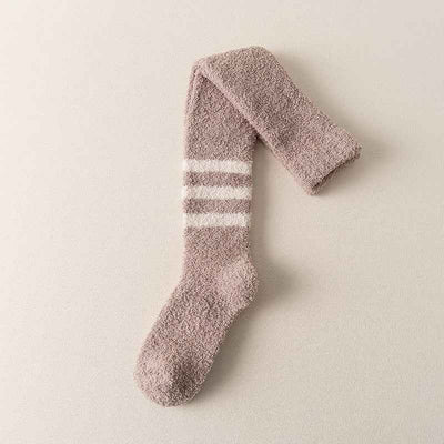 Coral Fleece Men's Over The Knee Stockings Fleece-lined