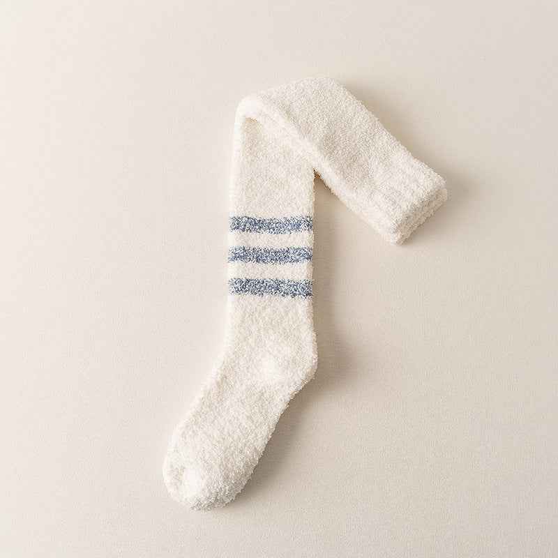 Coral Fleece Men's Over The Knee Stockings Fleece-lined