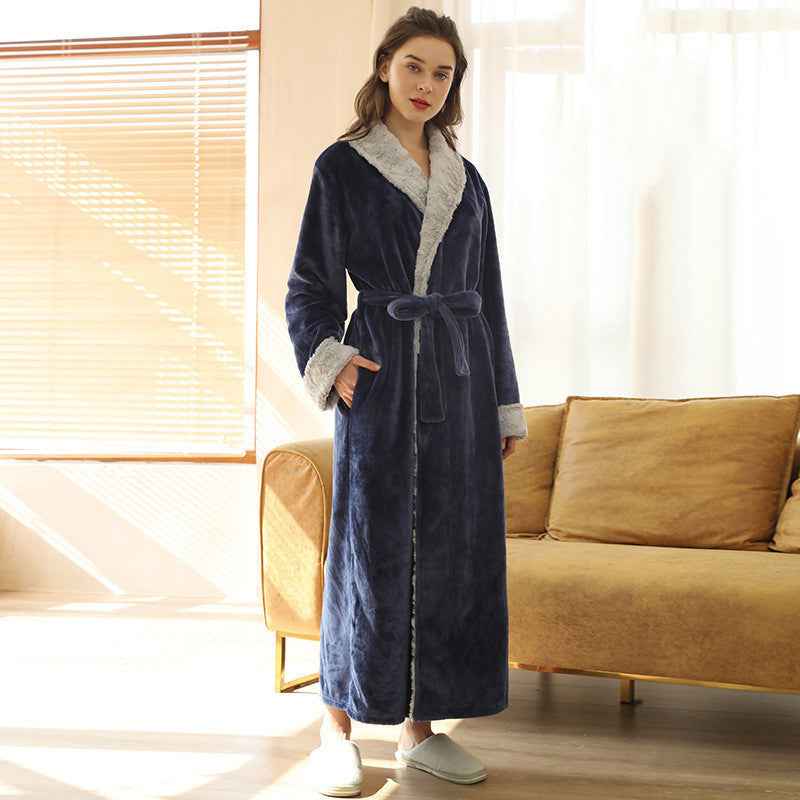 Thickened Pineapple Flannel Couple Nightgown Fashion