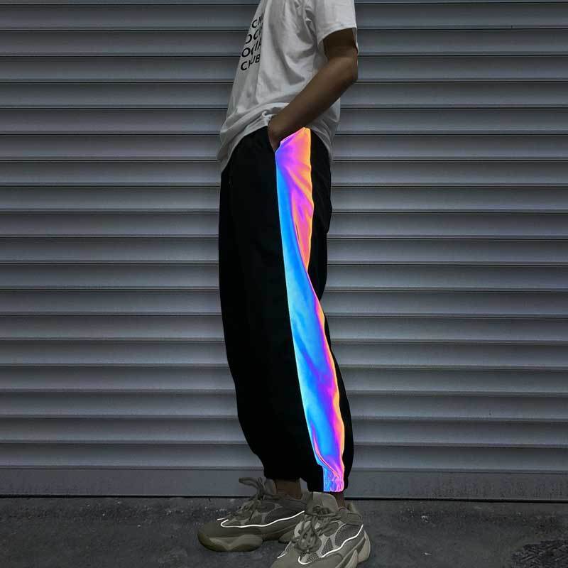 Colorful Luminous Reflective Couple Camouflage Sweatpants SHOPPORA
