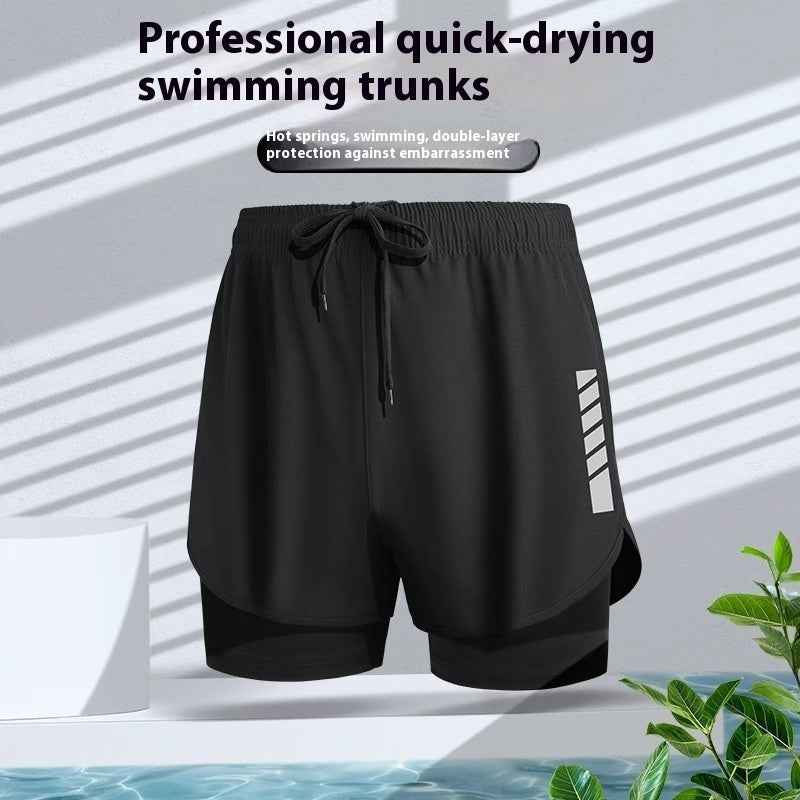 Men's Boxer Double-layer Fashion Swimming Trunks