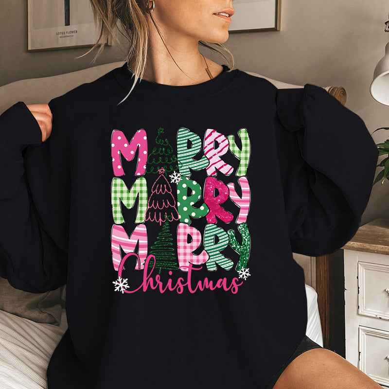 Merry Christmas E Cartoon Sweatshirt Festive Cute Gifts