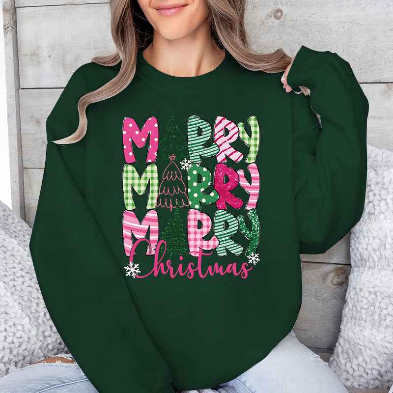 Merry Christmas E Cartoon Sweatshirt Festive Cute Gifts