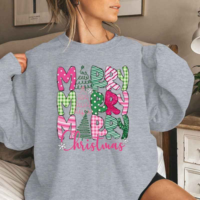 Merry Christmas E Cartoon Sweatshirt Festive Cute Gifts