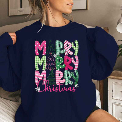 Merry Christmas E Cartoon Sweatshirt Festive Cute Gifts