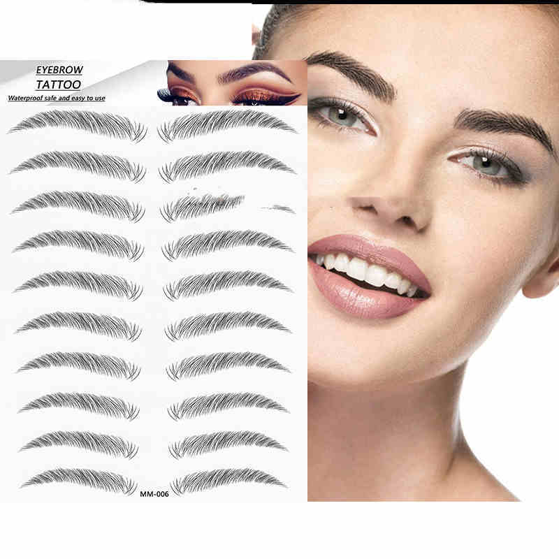 Water-based Hair-liked Authentic Eyebrow Tattoo Sticker Waterproof Cosmetics Long Lasting Makeup False Eyebrows Stickers - SHOPPORA