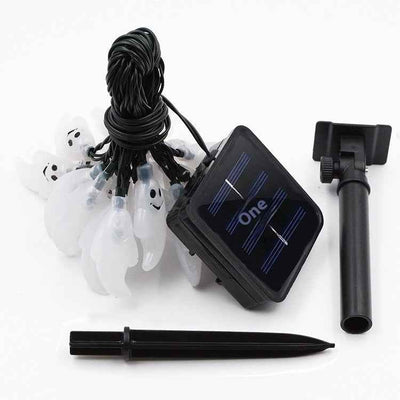 Solar-powered String Lights Ghost Halloween Day Courtyard Christmas Decoration Luminous Lights