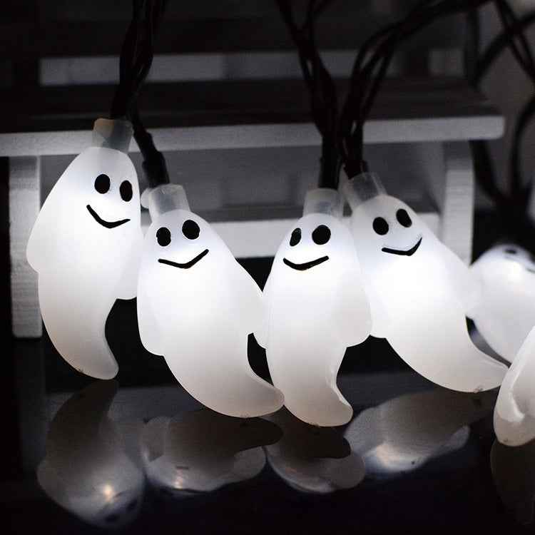 Solar-powered String Lights Ghost Halloween Day Courtyard Christmas Decoration Luminous Lights