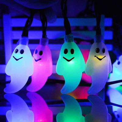 Solar-powered String Lights Ghost Halloween Day Courtyard Christmas Decoration Luminous Lights