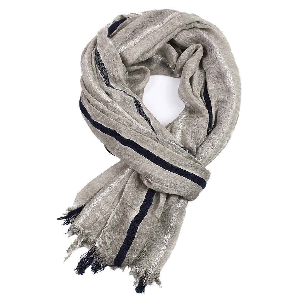 Men's Retro Gentleman Gold Thread Striped Scarf