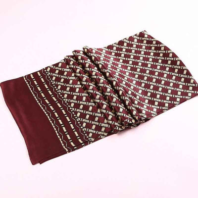 Double silk crepe satin scarf for men