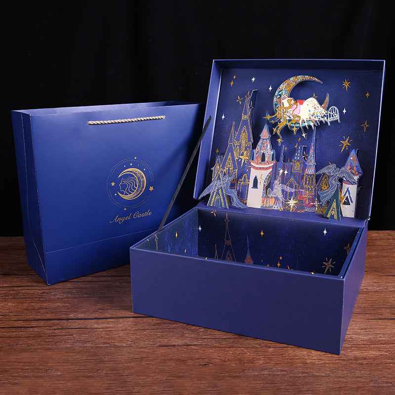 Girl's Heart Lantern Gift Box Raffia Starry Three-dimensional Gift Box