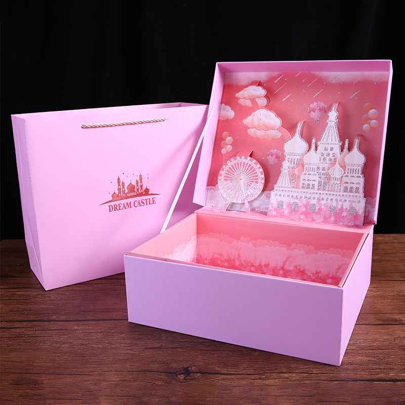 Girl's Heart Lantern Gift Box Raffia Starry Three-dimensional Gift Box