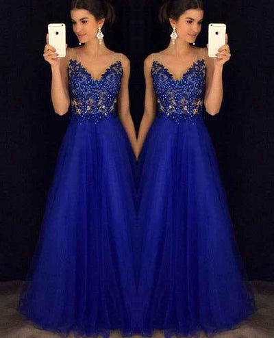 Dress Backless Beaded Ball Elegant Long Dress Blue Chiffon Dress Spot