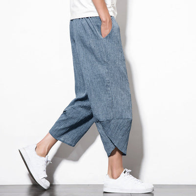 Linen Pants Summer Men's Cropped Shorts Youth Wide SHOPPORA