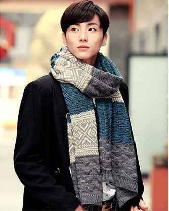 New Warm Men's Knitted Long Scarf