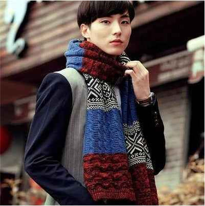 New Warm Men's Knitted Long Scarf
