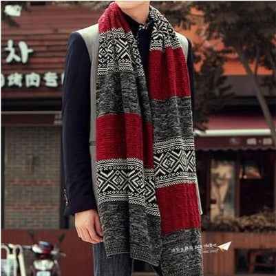 New Warm Men's Knitted Long Scarf
