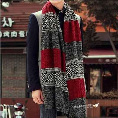 New Warm Men's Knitted Long Scarf