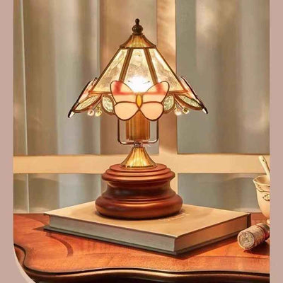 Retro Butterfly Flower Glass Mini Table Lamp