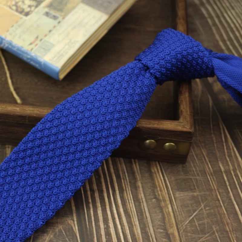 Narrow Woolen College Style Knitted Tie For Men And Women