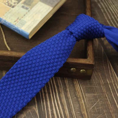 Narrow Woolen College Style Knitted Tie For Men And Women