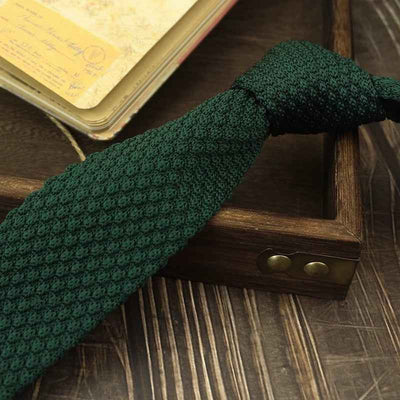 Narrow Woolen College Style Knitted Tie For Men And Women