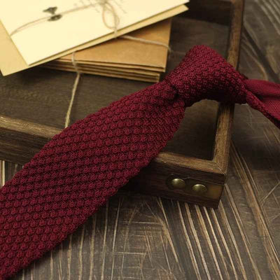 Narrow Woolen College Style Knitted Tie For Men And Women