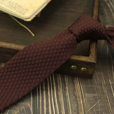 Narrow Woolen College Style Knitted Tie For Men And Women